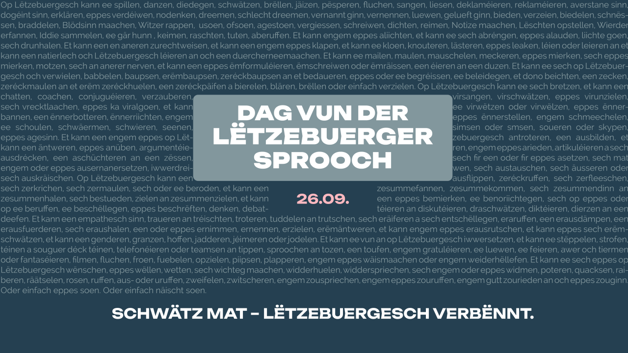 Dag vun der Lëtzebuerger Sprooch - Journée de la langue luxembourgeoise