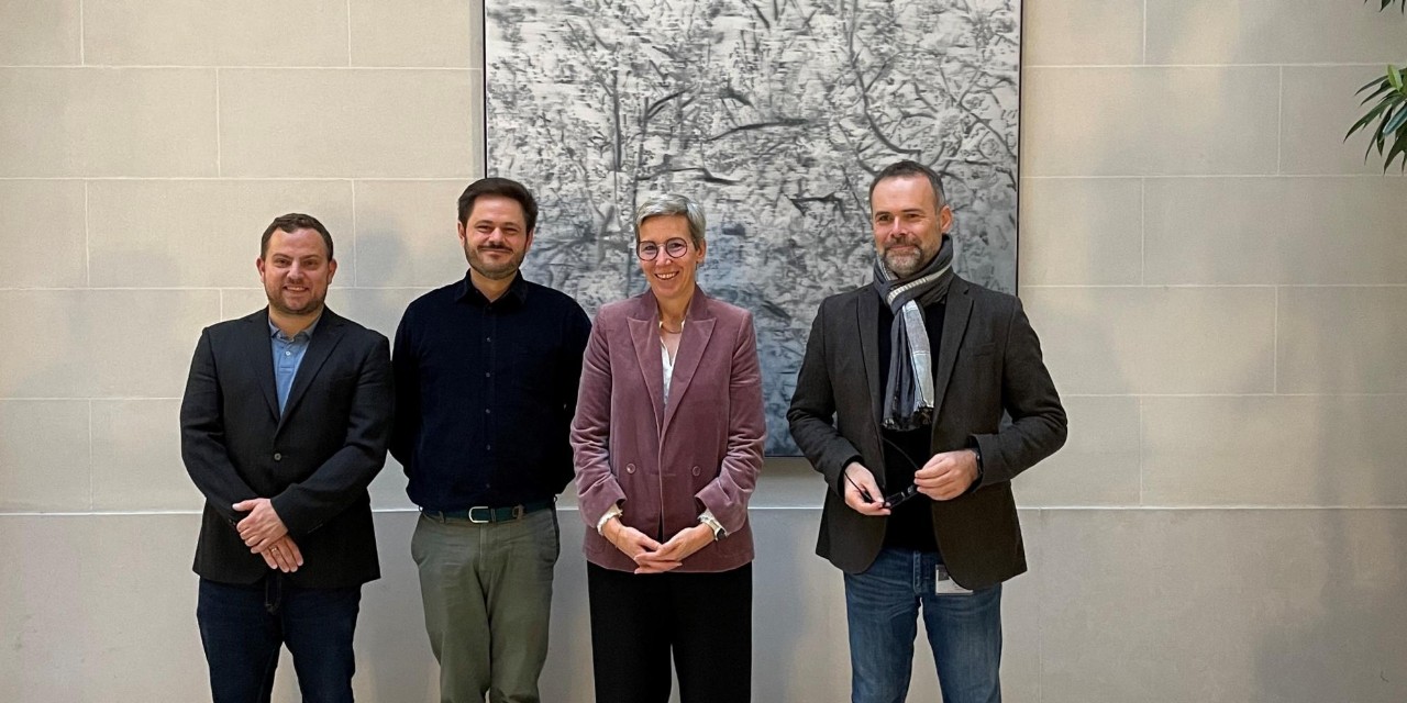 Messieurs Raffaello Mancini et Alexander Weigand en compagnie de Sam Tanson, ministre de la Culture et Patrick Michaely, directeur du Musée national d’histoire naturelle